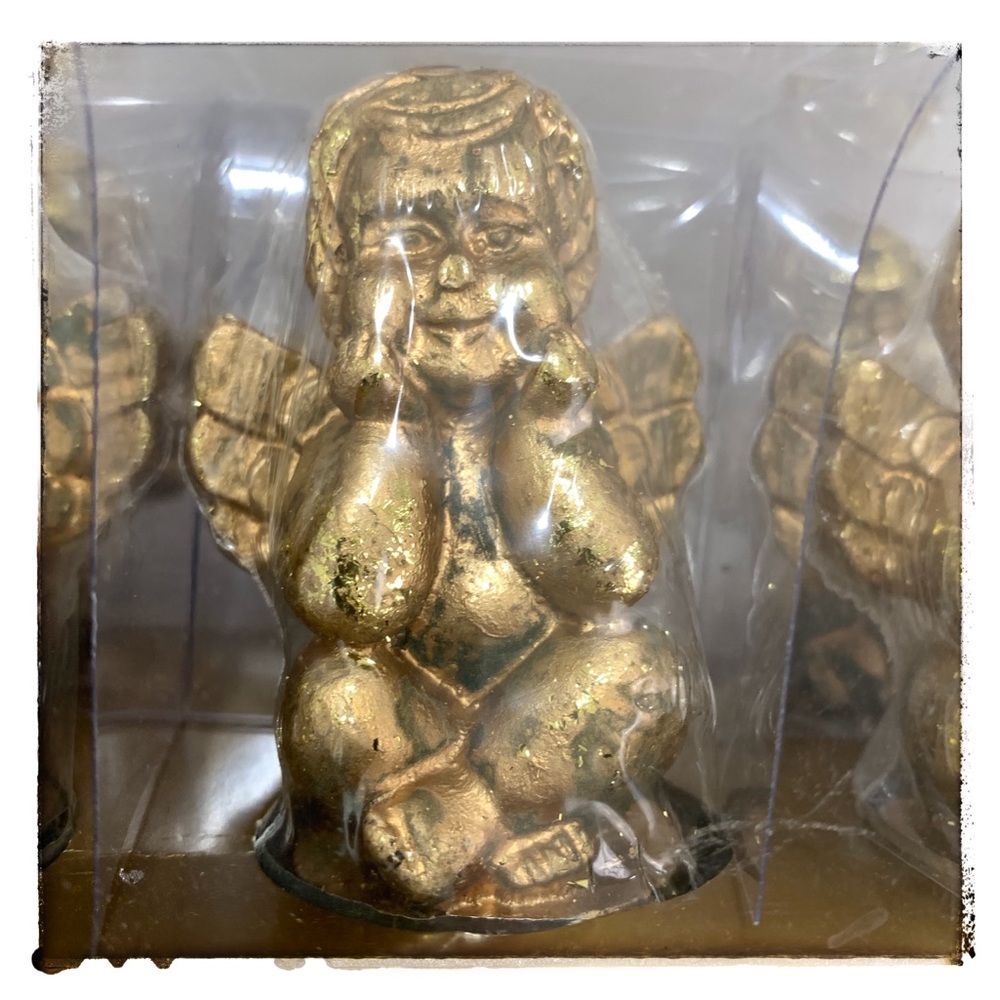 Golden-Hued Cherubs Candles 12 Piece Set